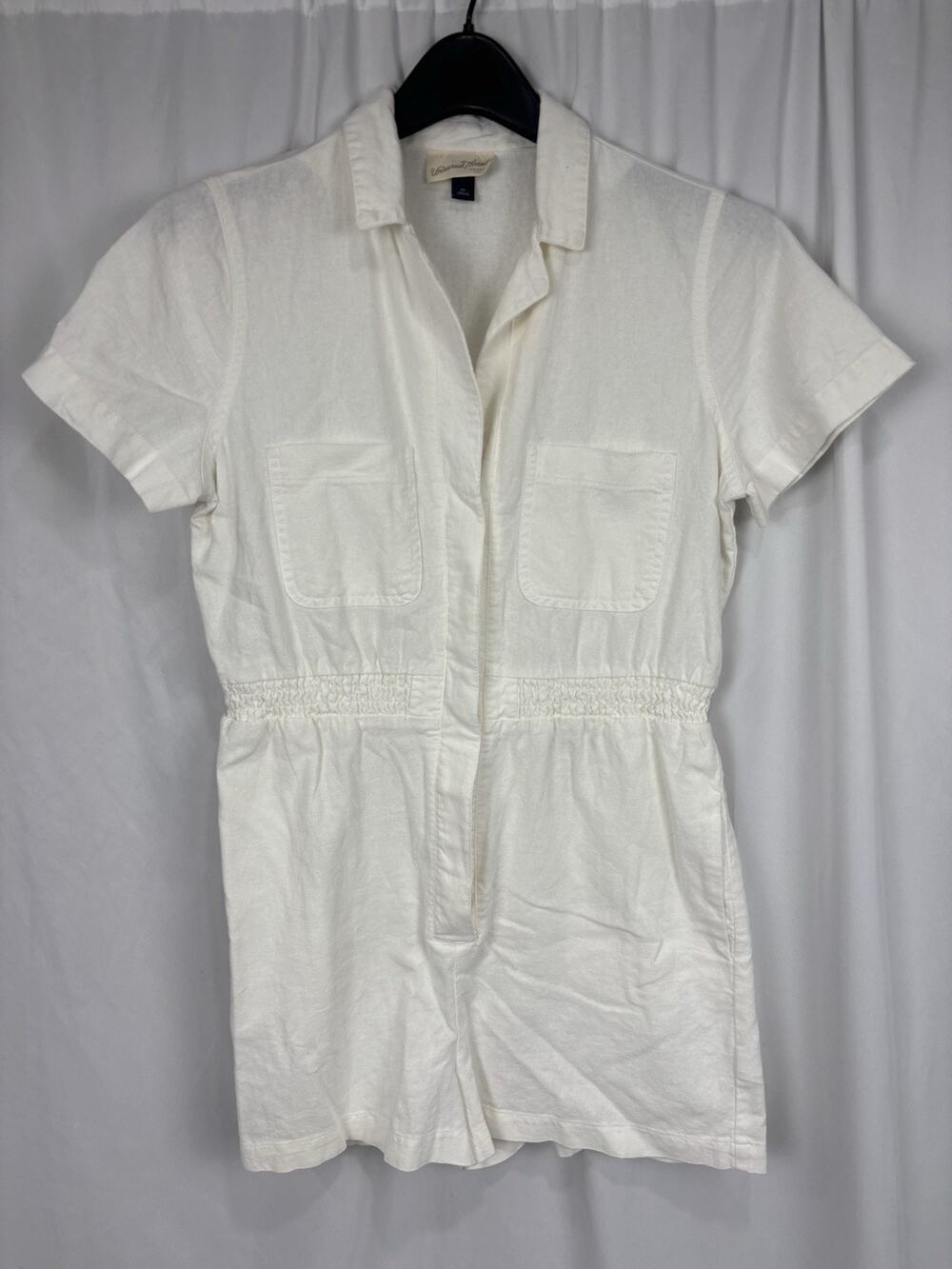 Universal Thread Ivory Linen Shorts Utility Romper Size XS Safari Coastal Summer